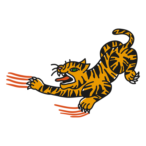 Wütender Tiger Oldschoo PNG-Design