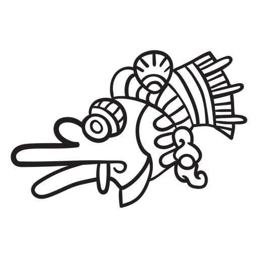 Símbolo de trazo de la civilización azteca Diseño PNG