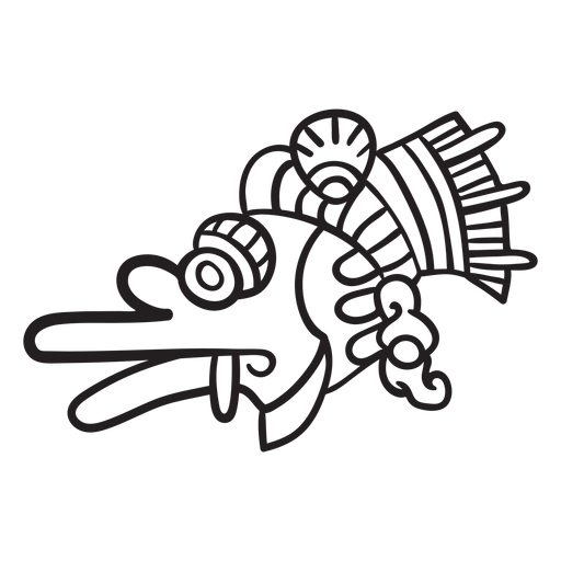 S?mbolo de trazo de la civilizaci?n azteca Diseño PNG