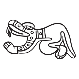 Animal com traço asteca Desenho PNG