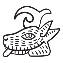 Símbolo de animal de trazo azteca azteca Diseño PNG