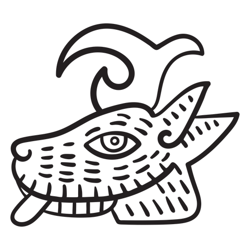 Aztec stroke animal symbol aztec