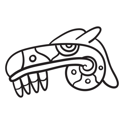 Aztekische Strichzeichnung PNG-Design