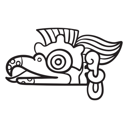 Aztekischer Strich der Azteken zeichnet PNG-Design