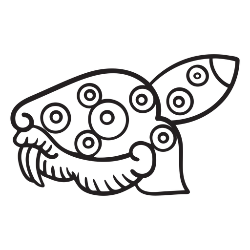 Golpe azteca dibujo conejo Diseño PNG
