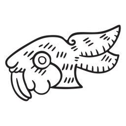 Conejo de trazo azteca Diseño PNG