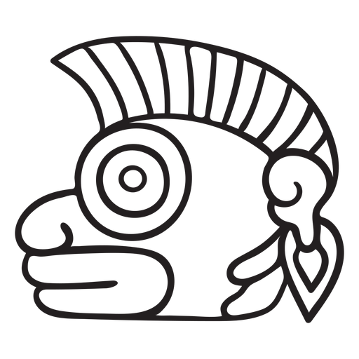 Criatura de símbolo de trazo azteca Diseño PNG