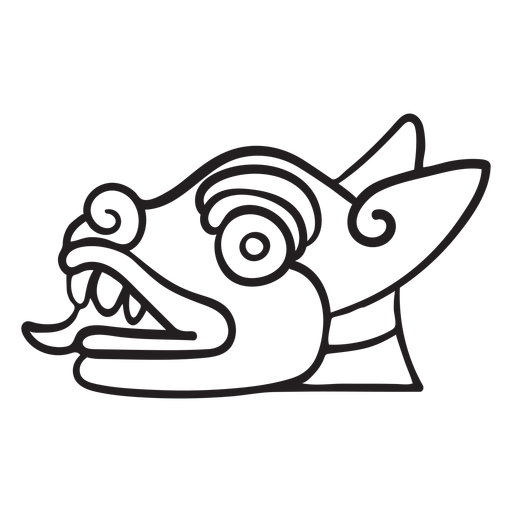 Aztekischer Schlaganfall Symbol Hund PNG-Design