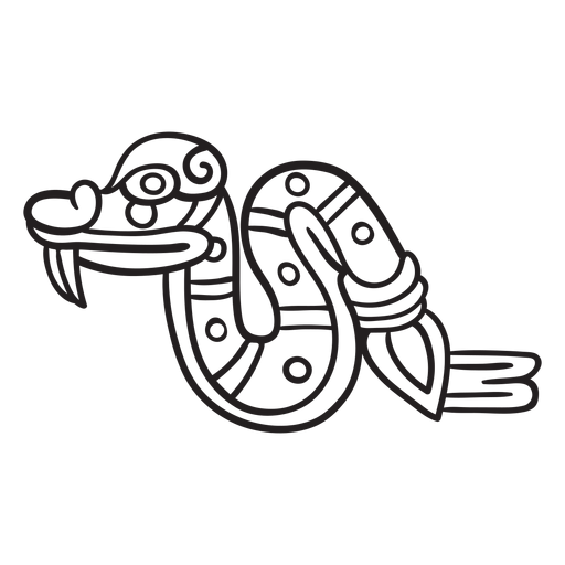 Serpiente de símbolos de trazo azteca Diseño PNG