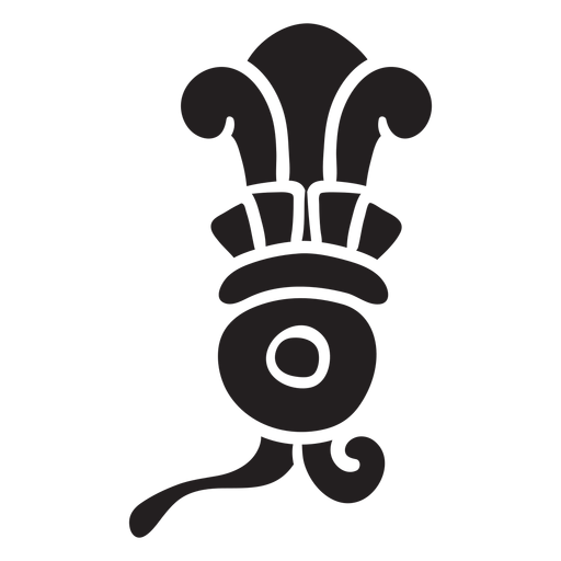 Aztekisches Symbol schwarz PNG-Design