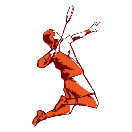 Jogador de badminton Desenho PNG