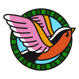 Tatuaje de pájaro de la vieja escuela Diseño PNG