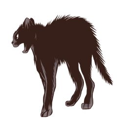 Gato negro asustado Diseño PNG