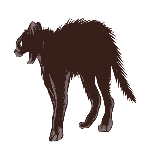 Gato negro asustado Diseño PNG