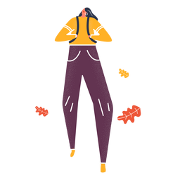 Garota caminhando outono personagem Desenho PNG