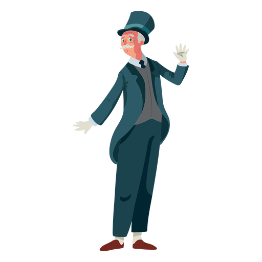 Character british old man stands PNG Design