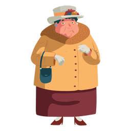 Character british old woman PNG Design