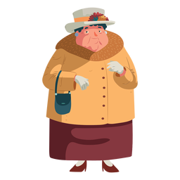 Mulher velha britânica personagem Desenho PNG