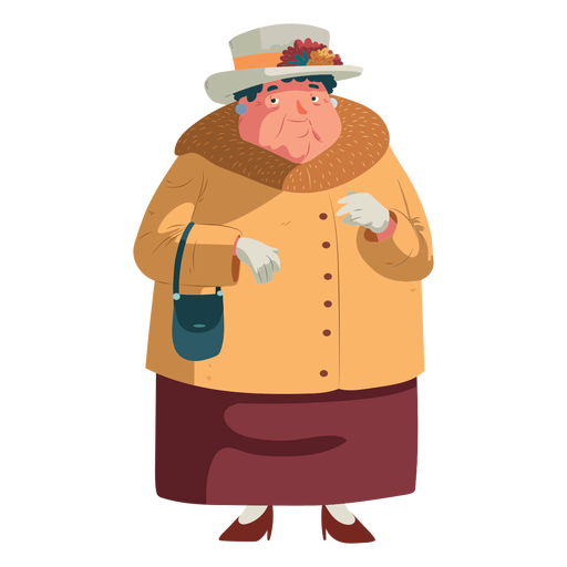 Character british old woman PNG Design