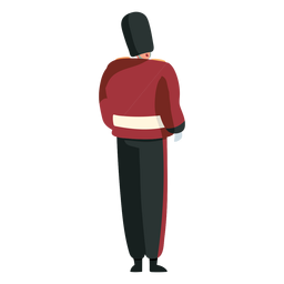Caráter da guarda real britânica de volta Desenho PNG