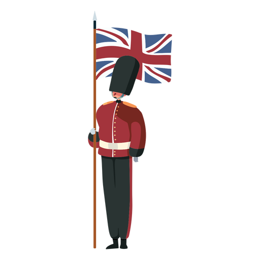Character british royal guard flag