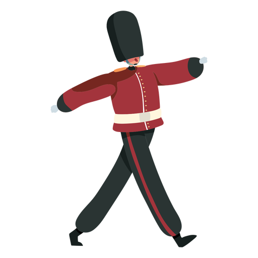 Character british royal guard march PNG Design