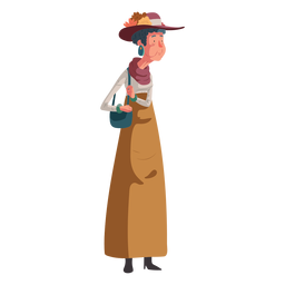 Ilustração de personagem velha britânica Desenho PNG