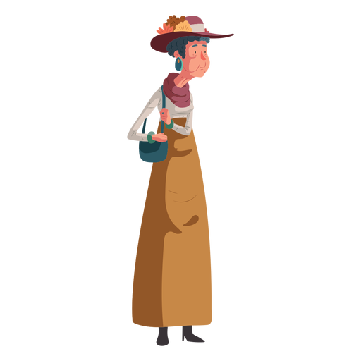 Character illustration british old woman PNG Design