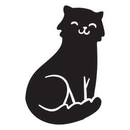 Gato bonito sentado Desenho PNG