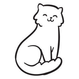 Cute Cat Stroke PNG & SVG Design For T-Shirts