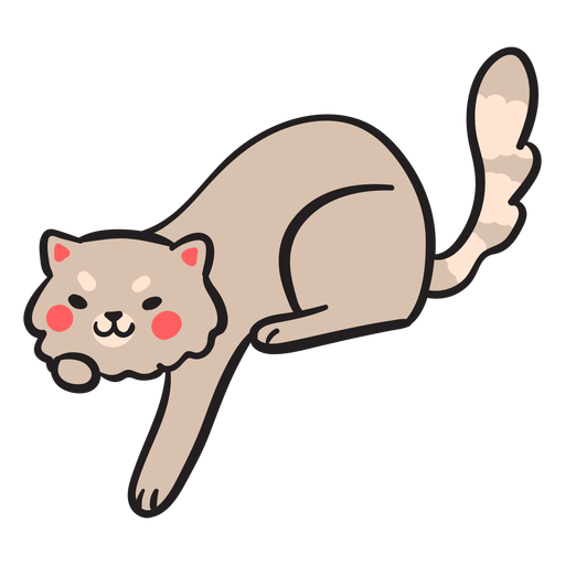 Curso de gato bonito jogando gatinho Desenho PNG