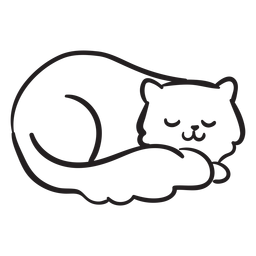 Cute Cat Stroke Sleeping PNG & SVG Design For T-Shirts