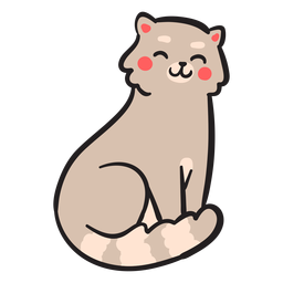 Cute cat stroke smile PNG Design
