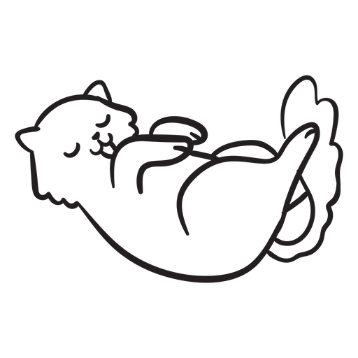 Cute cat stroke washes kitten PNG Design