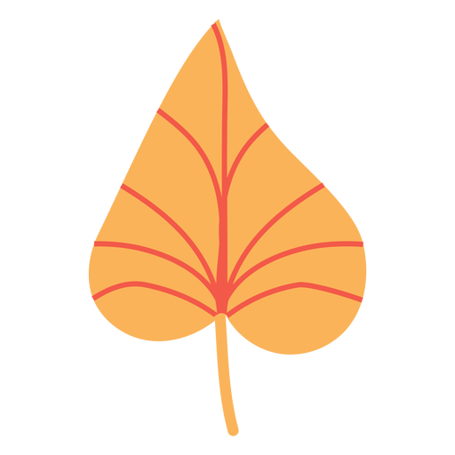 Flat autumn leaf PNG Design