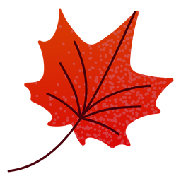 Hoja de arce roja plana otoño Diseño PNG