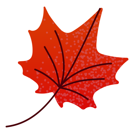 Flaches rotes Ahornblatt des Herbstes PNG-Design