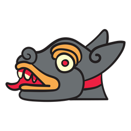 Flat aztec elements color dog PNG Design
