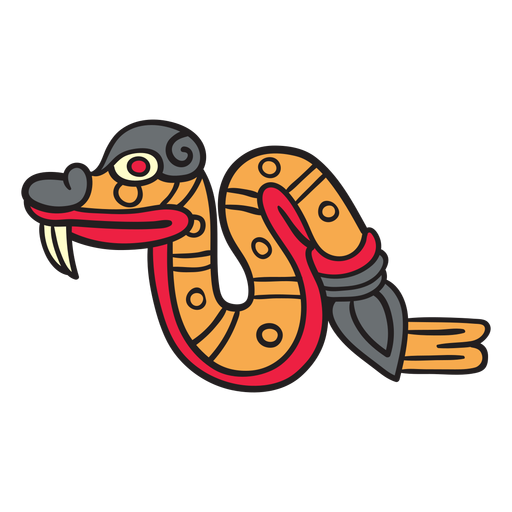 Flache aztekische Schlangenfarbe PNG-Design
