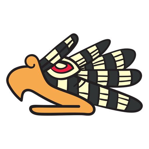 Color de pájaro de símbolos aztecas planos Diseño PNG