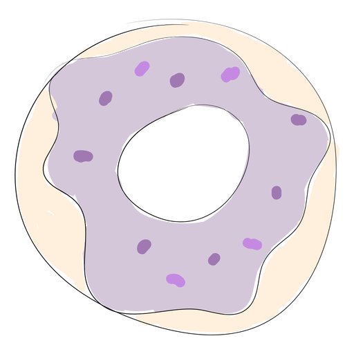 Donut plano color panader?a Diseño PNG