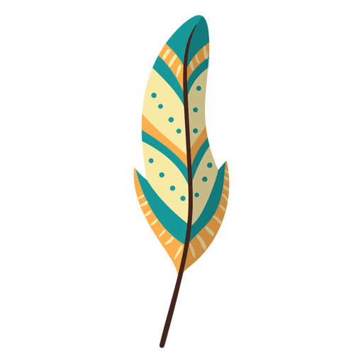 Flat boho feather PNG Design