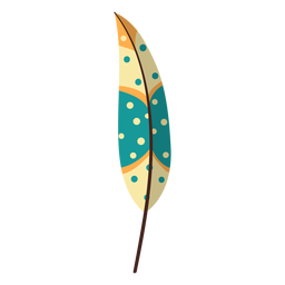 Flat boho feather green PNG Design