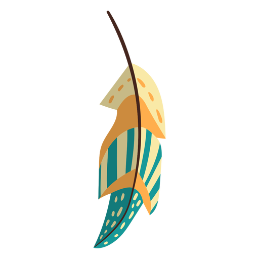 Flat boho feather yellow PNG Design