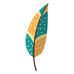 Flat boho feather green feather PNG Design Transparent PNG
