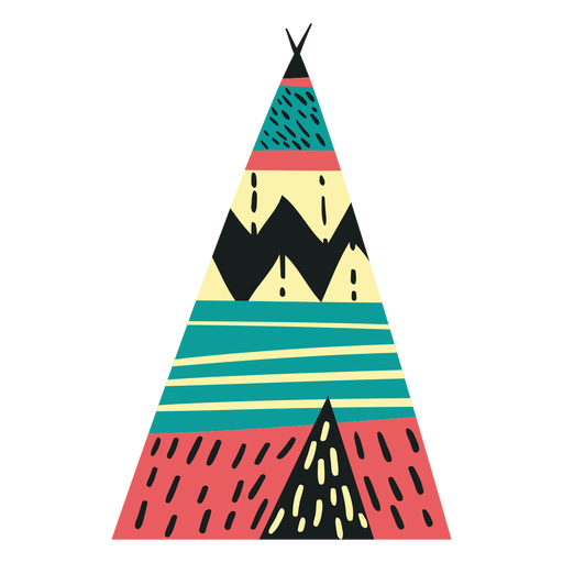 Flat boho wigwam Diseño PNG