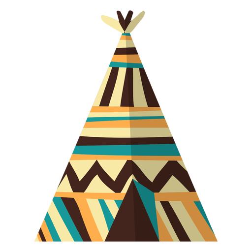 Flat boho wigwam green Desenho PNG