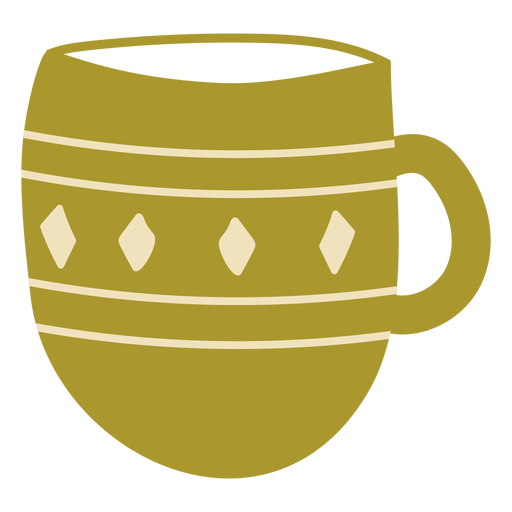 Flat green cup PNG Design
