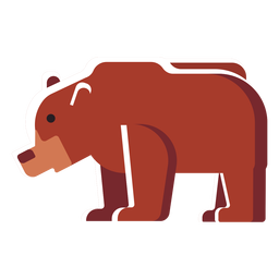 Urso de ícone plano Desenho PNG