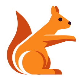 Esquilo de ícone plano Desenho PNG